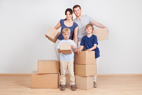 Furniture and boxes being moved from a Paddington apartment