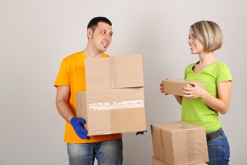Moving truck and household items during a local house removal